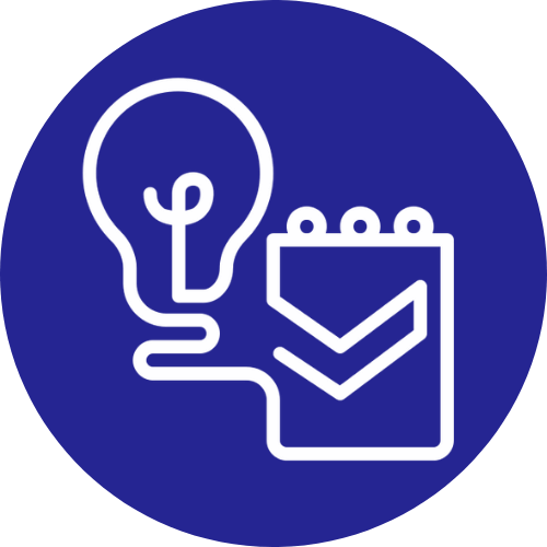 Cartoon lightbulb and checklist