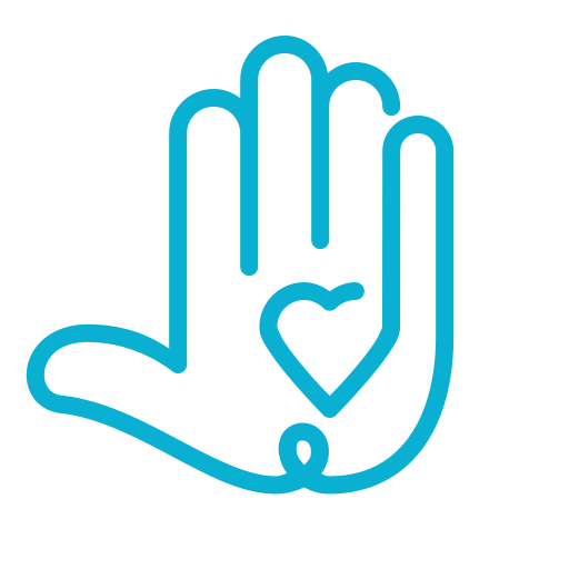 Cartoon hand with heart